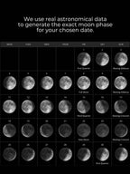 Personalized Coordinates Bar Necklace with Real Moon Phase , 4-Side Engraving