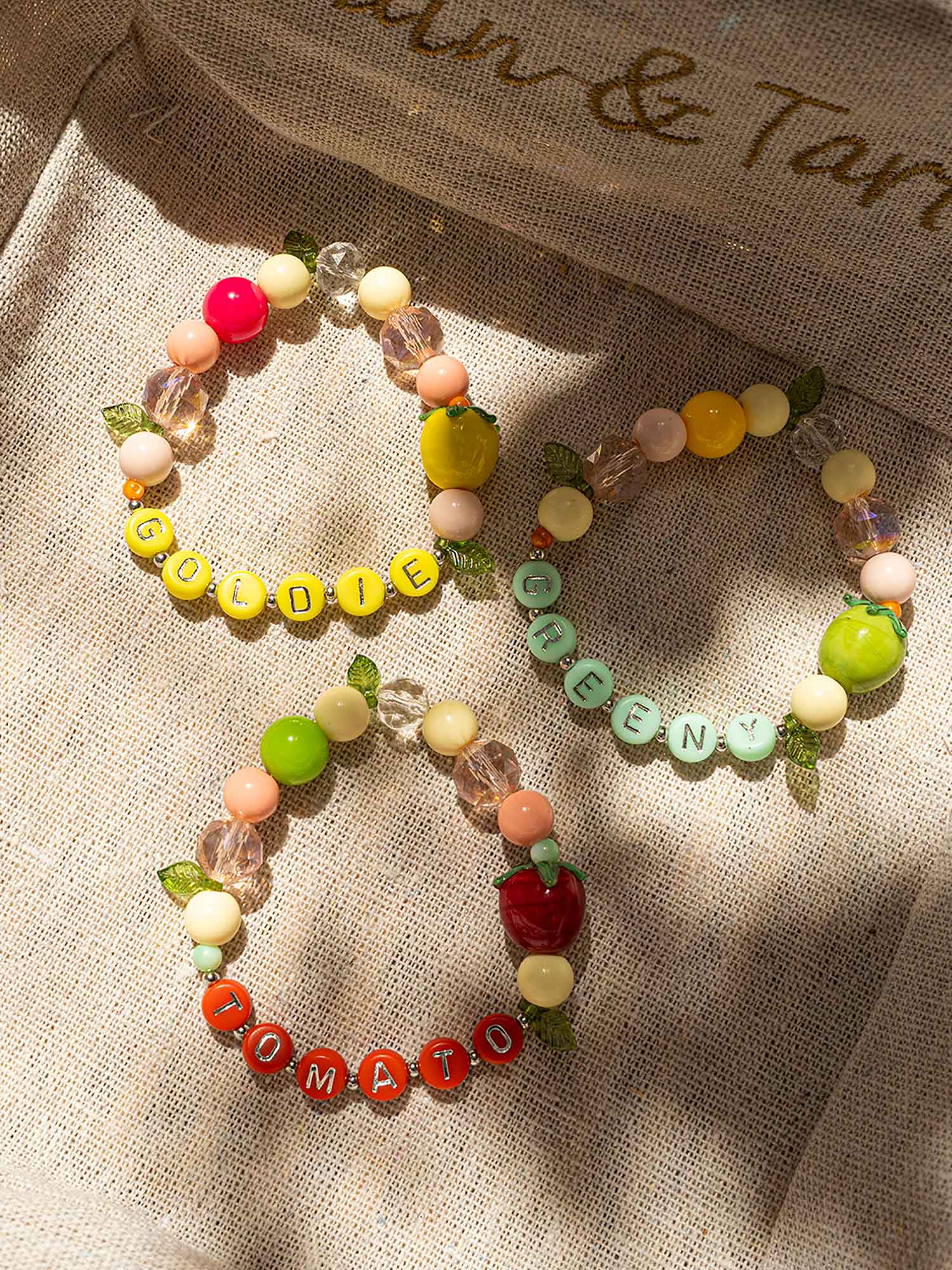 Personalized Tomato Name Bracelet | Matching Family Charm Jewelry, Custom Gift