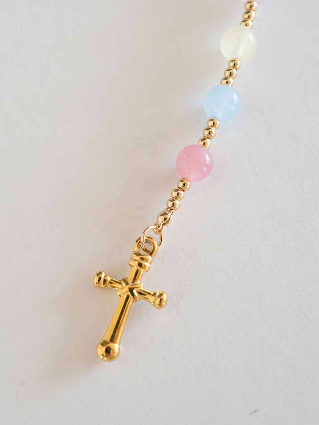 Personalized First Communion Rosary Necklace: Custom Name Beads with Virgin Mary Charm