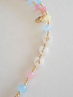 Personalized First Communion Rosary Necklace: Custom Name Beads with Virgin Mary Charm