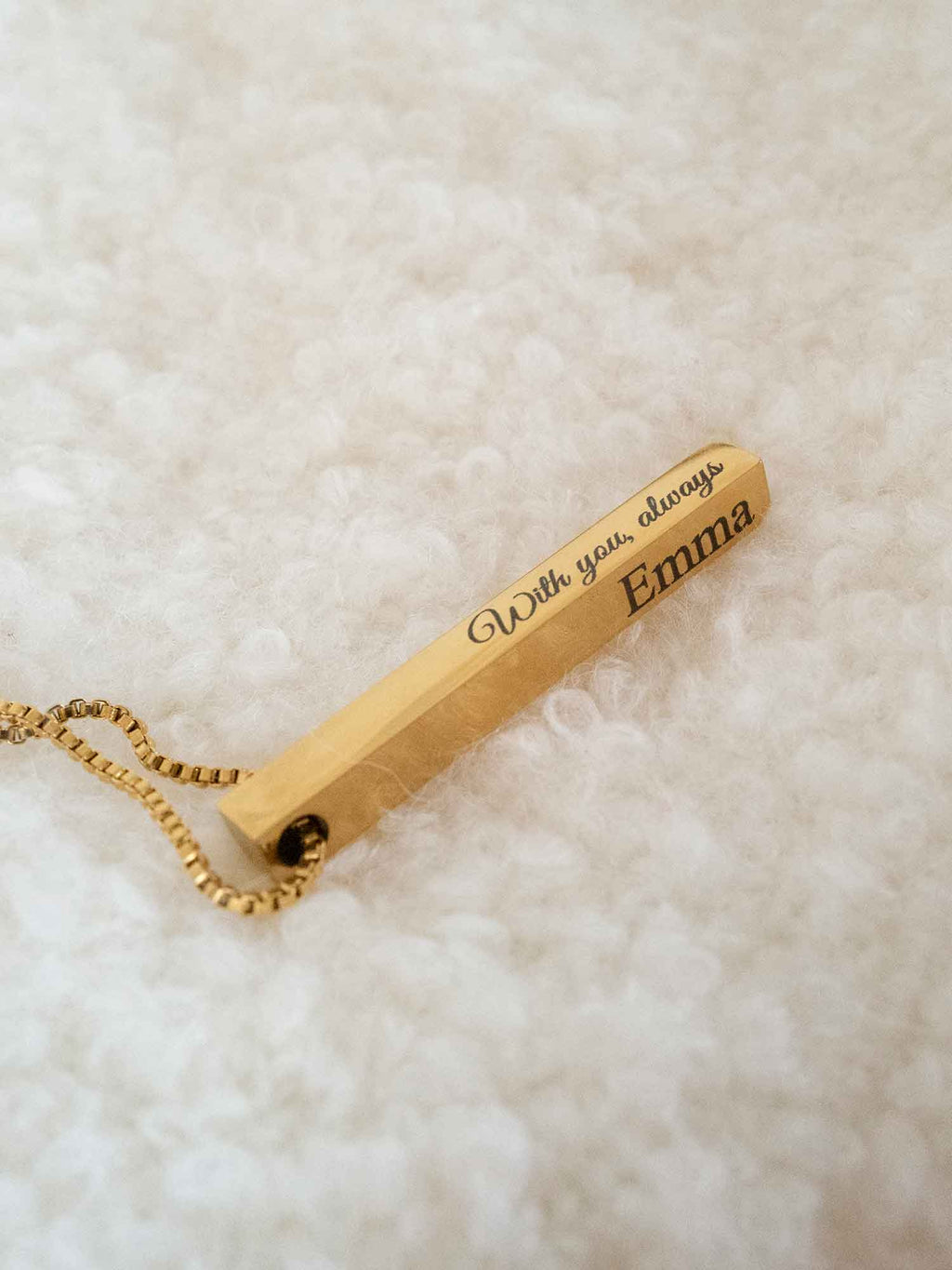 Personalized Engraved Bar Necklace | Custom Name or Coordinates Gift Keepsake