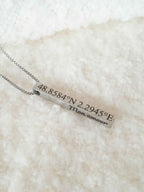 Personalized Engraved Bar Necklace | Custom Name or Coordinates Gift Keepsake