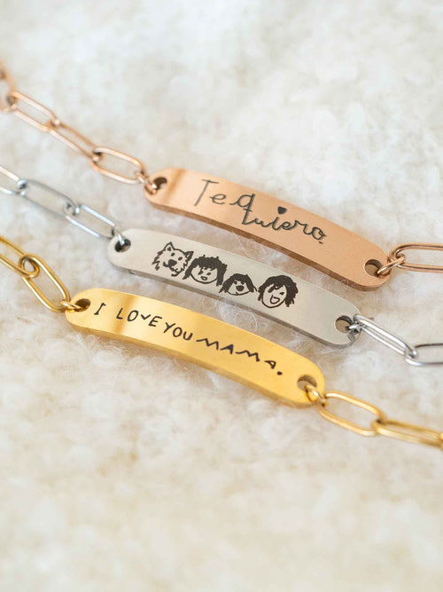 Custom Handwriting Bracelet | Personalized Drawing or Signature Jewelry