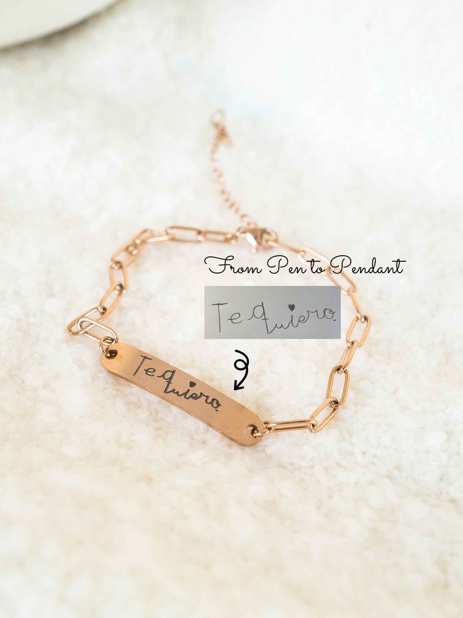 Custom Handwriting Bracelet | Personalized Drawing or Signature Jewelry