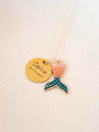 Personalized Mermaid Tail Necklace: Engraved Name Pendant
