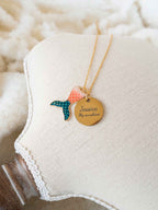 Personalized Mermaid Tail Necklace: Engraved Name Pendant