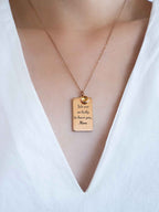 Personalized Birthstone Necklace: Custom Engraved Pendant