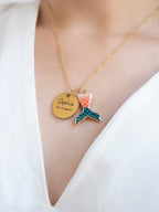 Personalized Mermaid Tail Necklace: Engraved Name Pendant