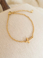 Personalized Cross Bracelet: Engraved Name, Date, Verse