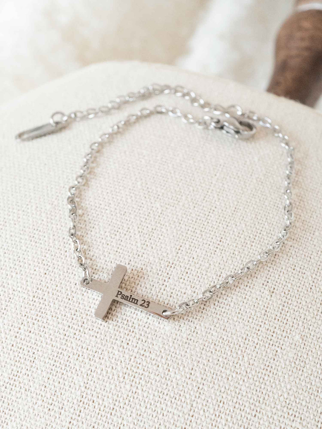 Personalized Cross Bracelet: Engraved Name, Date, Verse