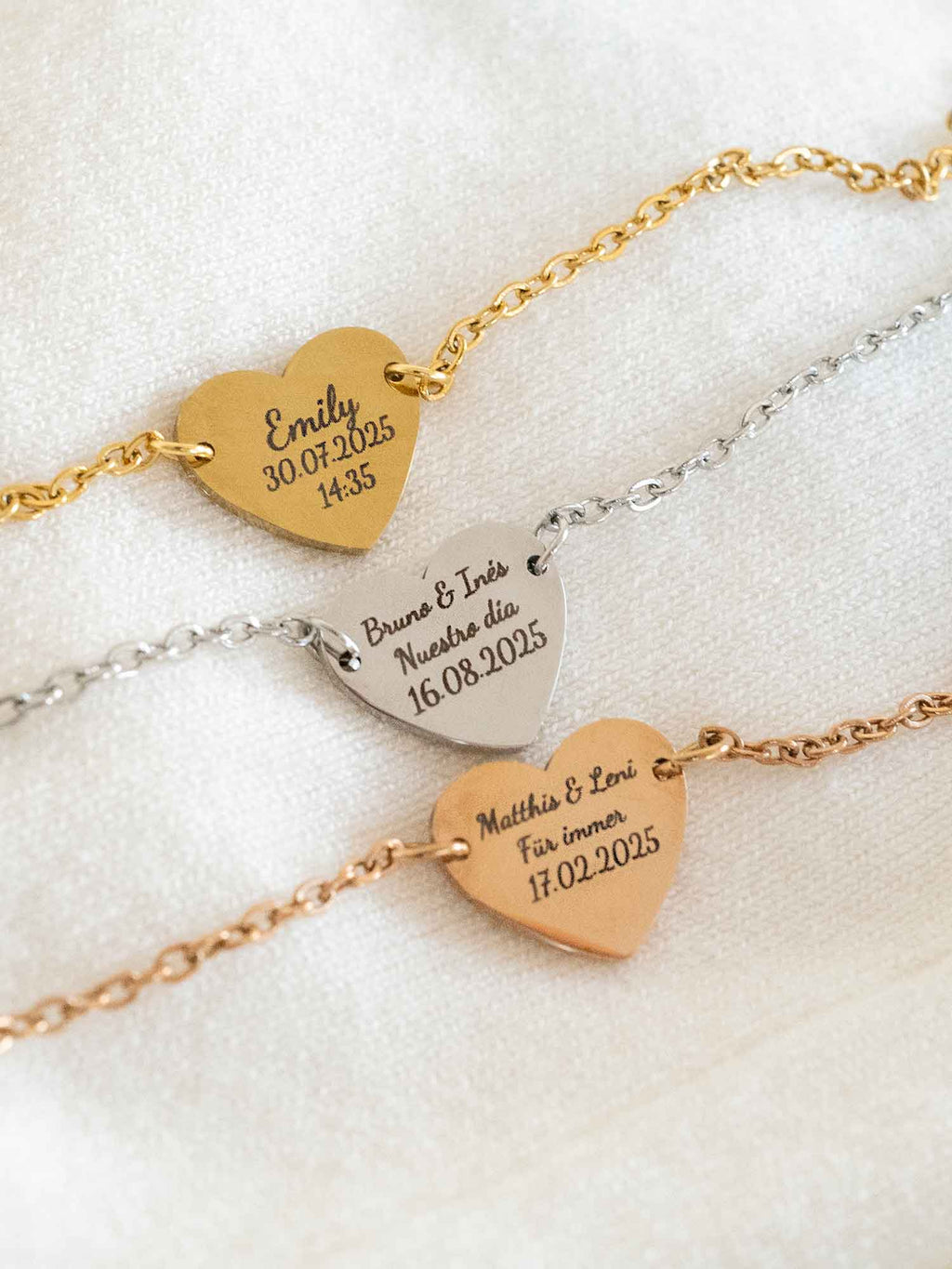 Personalized Heart Bracelet: Engraved Name/Date