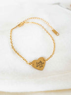 Personalized Heart Bracelet: Engraved Name/Date