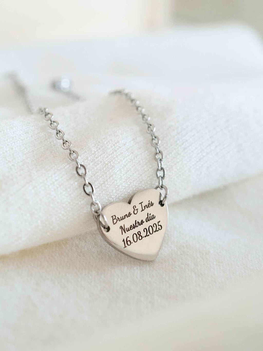 Personalized Heart Bracelet: Engraved Name/Date