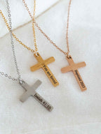 Personalized Cross Necklace: Engraved gift for baptisms, confirmations