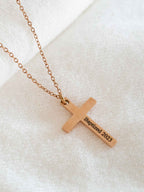 Personalized Cross Necklace: Engraved gift for baptisms, confirmations