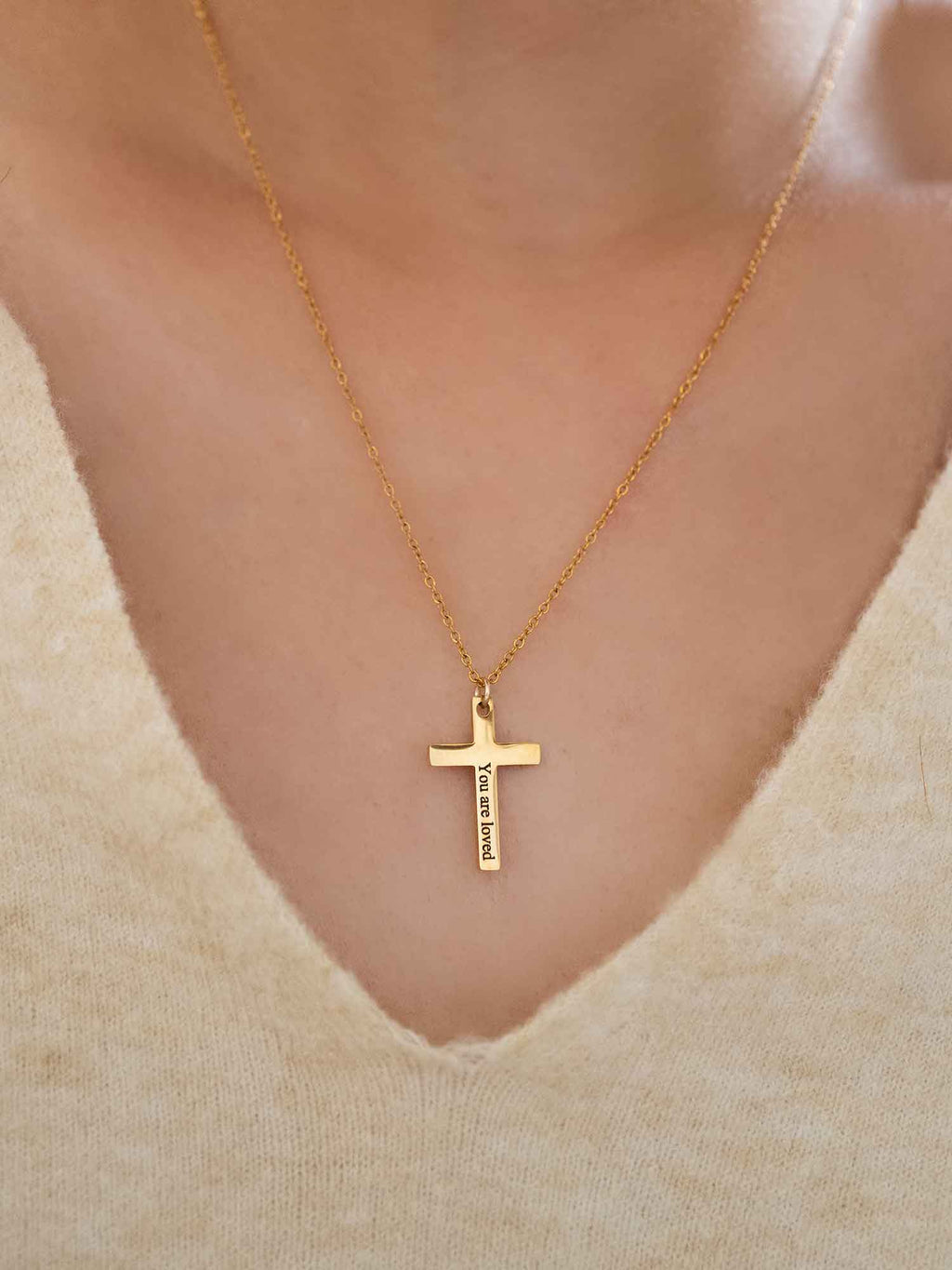 Personalized Cross Necklace: Engraved gift for baptisms, confirmations