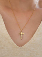 Personalized Cross Necklace: Engraved gift for baptisms, confirmations