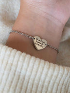 Personalized Heart Bracelet: Engraved Name/Date