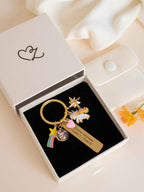 Personalized Unicorn Photo Keychain: Engraved Name,School Bag Charm
