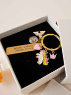 Personalized Unicorn Photo Keychain: Engraved Name,School Bag Charm