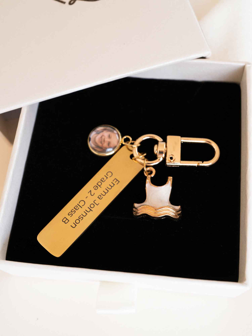 Personalized Ballerina Photo Bag Clip: Engraved Name Tag, Dance Gift