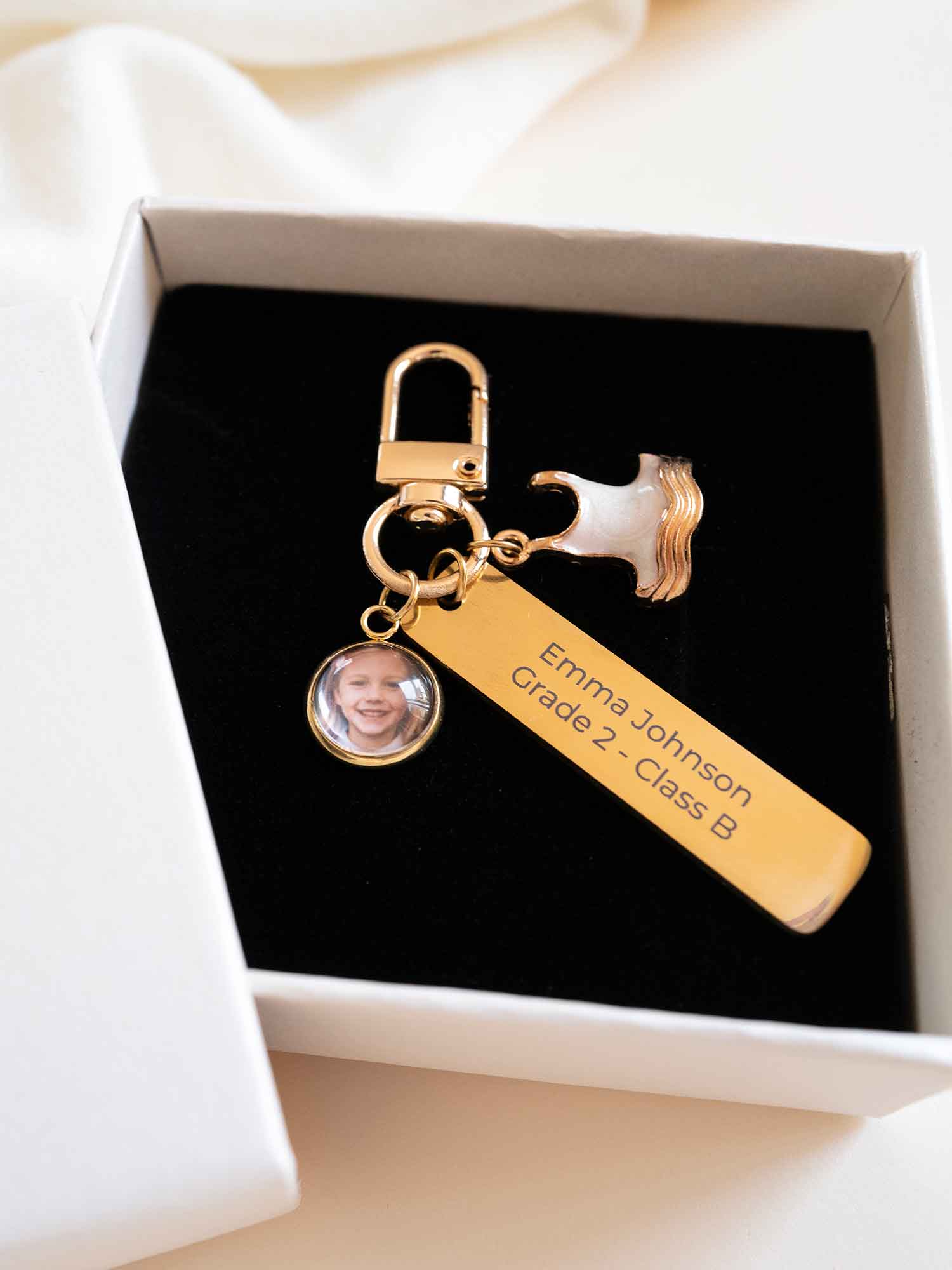 Personalized Ballerina Photo Bag Clip: Engraved Name Tag, Dance Gift