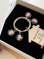 Personalized Family Photo Keychain: Engraved House Keyring