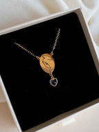 Virgin Mary Necklace with Birthstone, First Communion or Baptism Gift, Catholic Blessed Mother Pendant