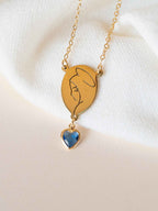 Virgin Mary Necklace with Birthstone, First Communion or Baptism Gift, Catholic Blessed Mother Pendant