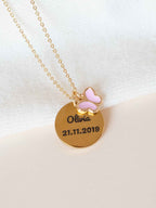 Personalized Name Date Necklace, Engraved Gift