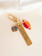 Personalized Sports Keychain with Photo, Engraved Name Bar