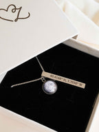 Personalized Coordinates Bar Necklace with Real Moon Phase , 4-Side Engraving
