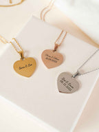 Personalized Heart Name Necklace, Engraved Couples Names & Date