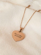 Personalized Heart Name Necklace, Engraved Couples Names & Date