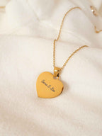Personalized Heart Name Necklace, Engraved Couples Names & Date