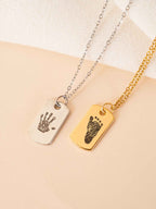 Custom Handprint Footprint Necklace