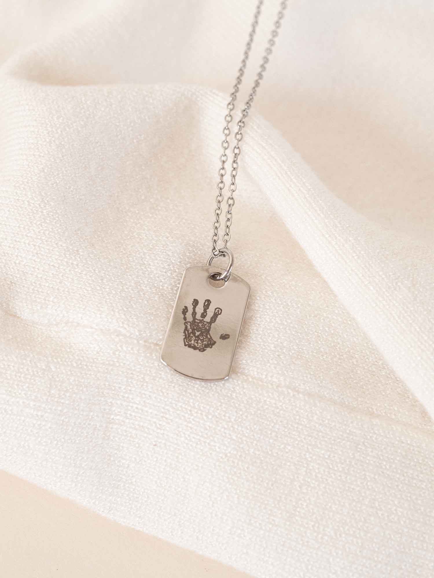 Custom Handprint Footprint Necklace