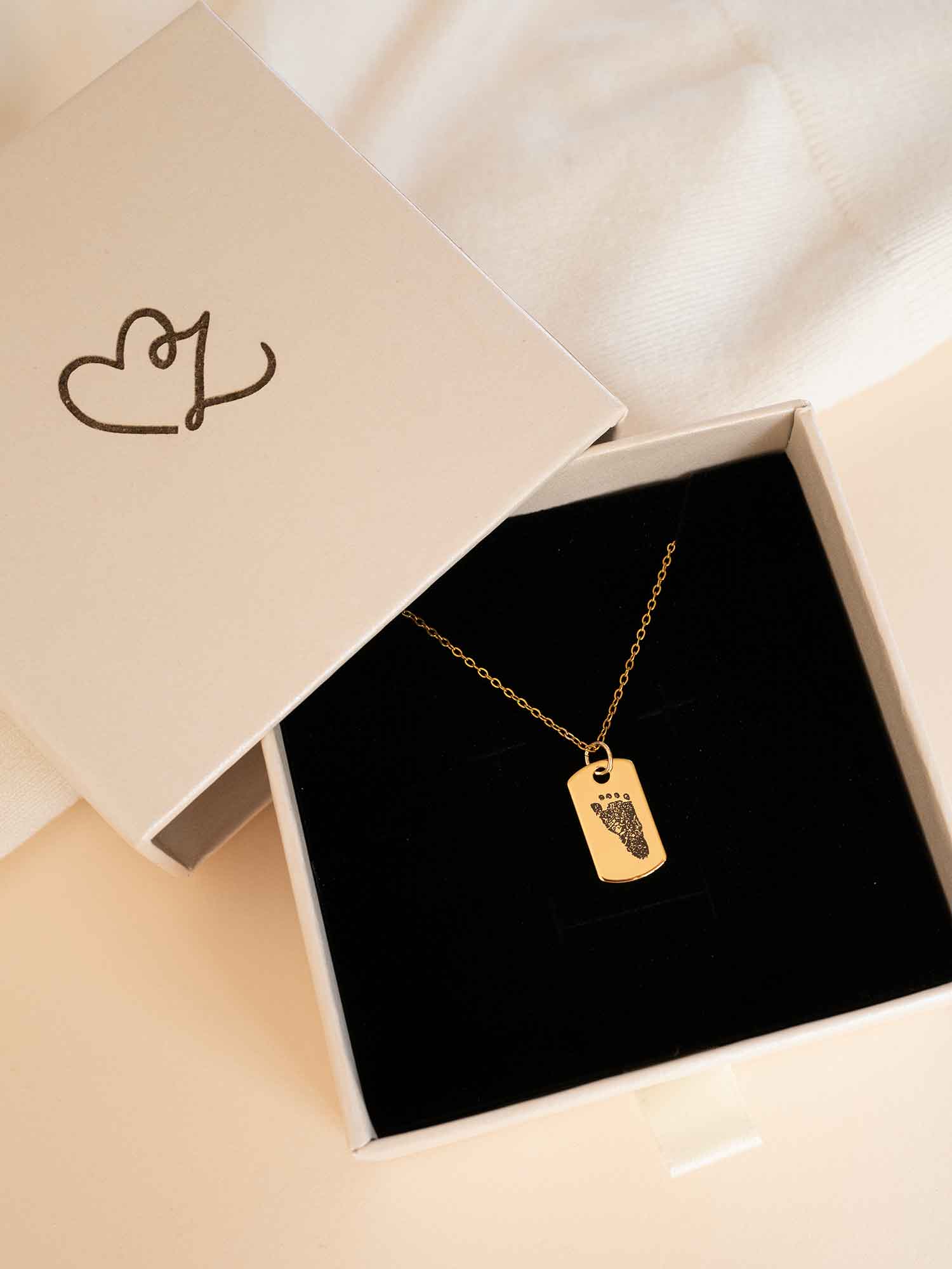 Custom Handprint Footprint Necklace