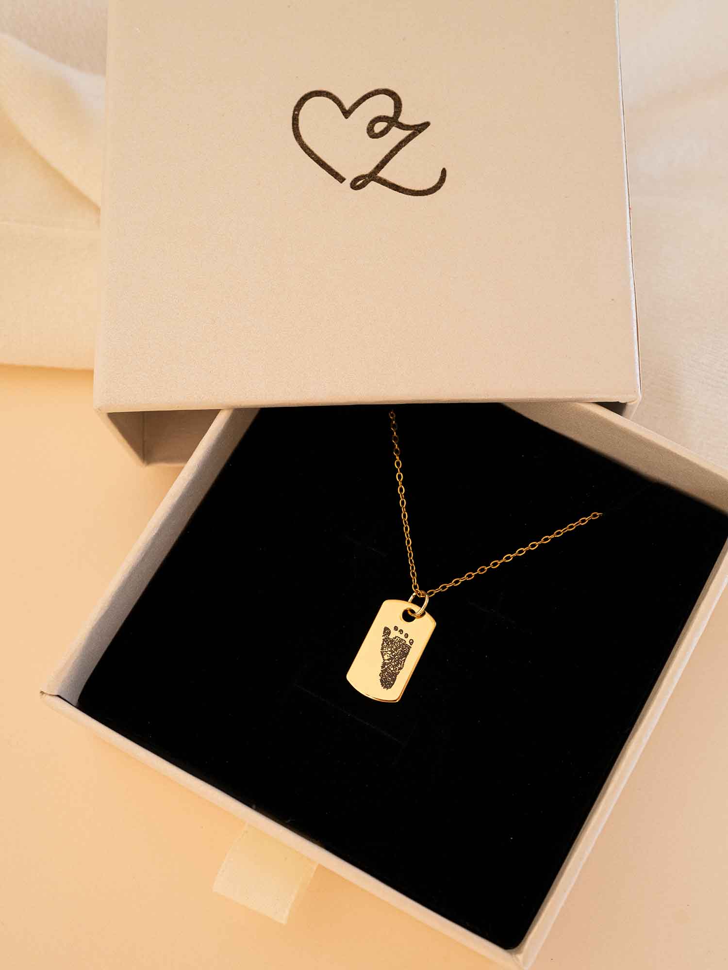 Custom Handprint Footprint Necklace