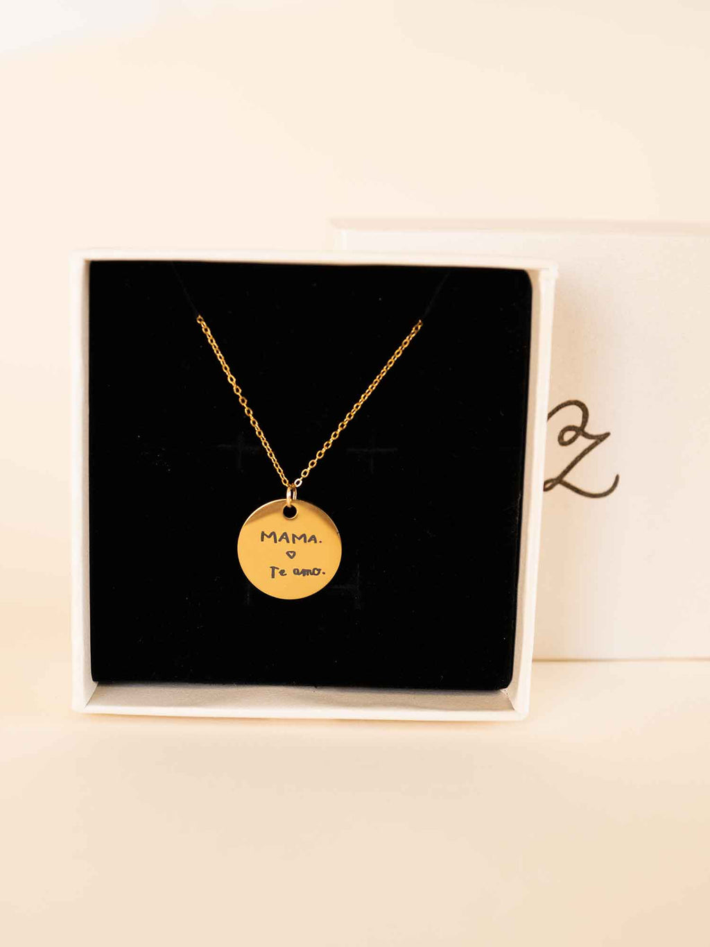 Personalized Handwriting Round Disc Pendant Necklace