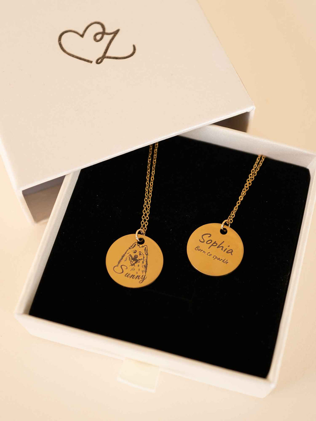 Personalized Handwriting Round Disc Pendant Necklace