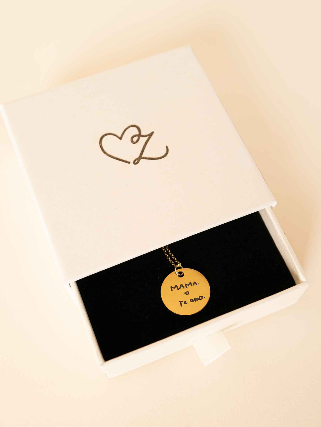 Personalized Handwriting Round Disc Pendant Necklace