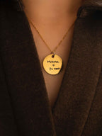 Personalized Handwriting Round Disc Pendant Necklace