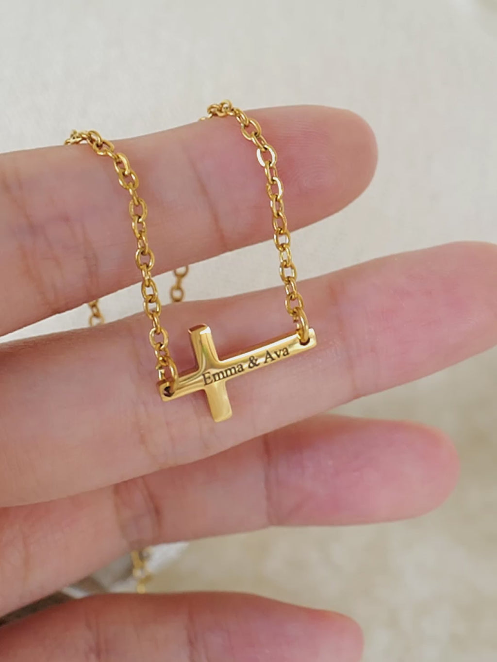 Personalized Cross Bracelet: Engraved Name, Date, Verse