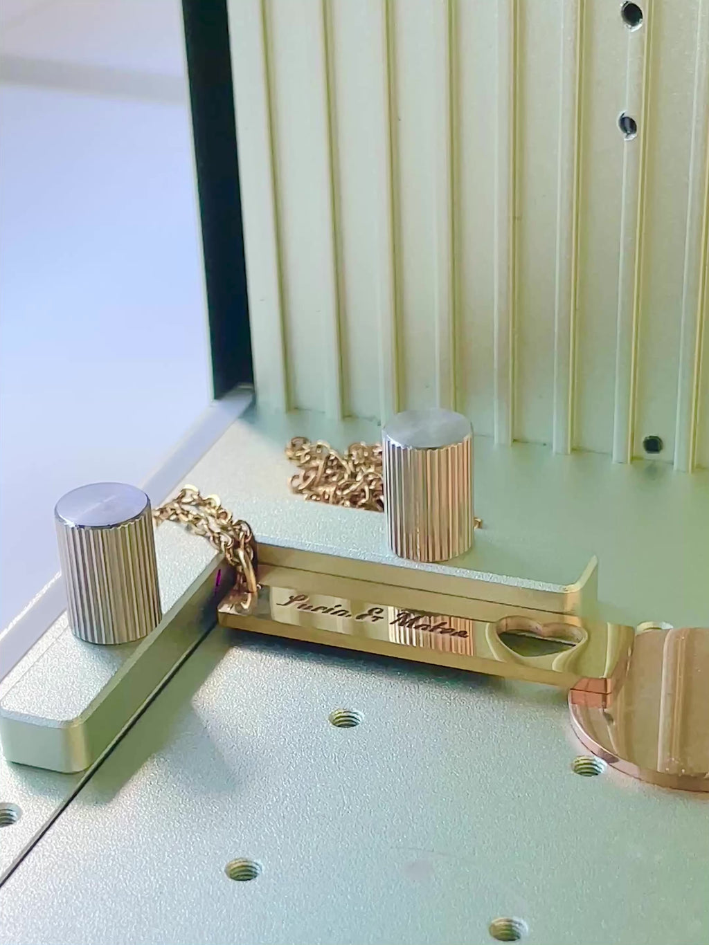 Personalized Bar and Circle Necklace Set, Custom Names Date Engraved