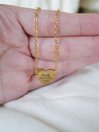 Personalized Heart Bracelet: Engraved Name/Date
