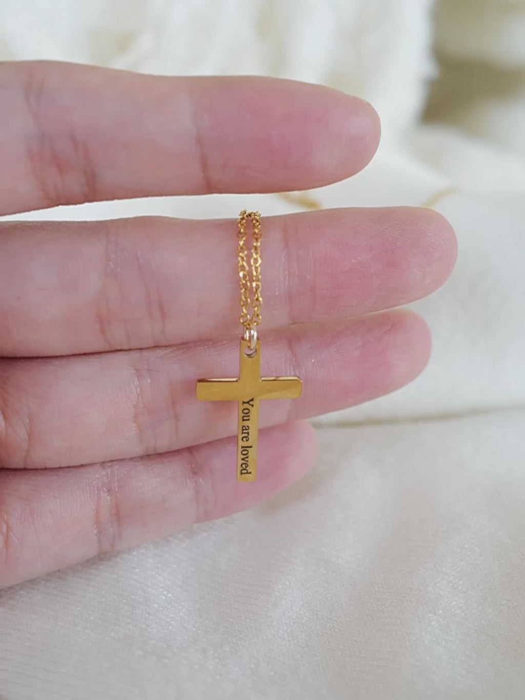 Personalized Cross Necklace: Engraved gift for baptisms, confirmations