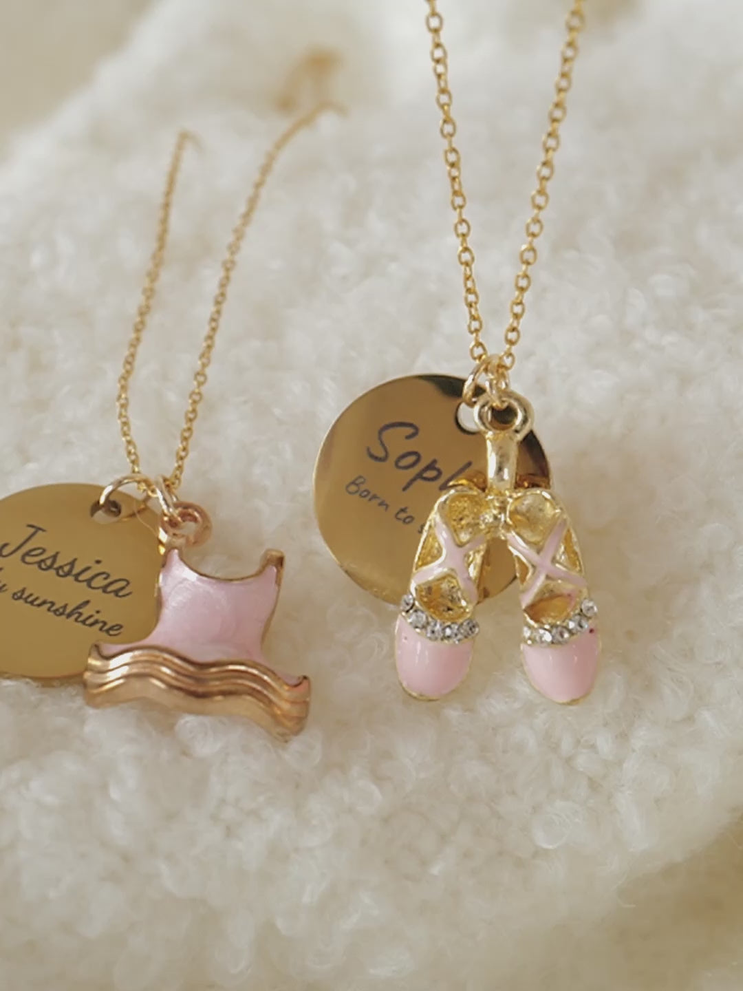 Personalized Ballerina Necklace: Custom Ballet Shoe and Tutu Charm